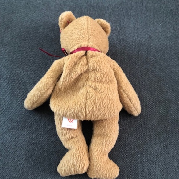 Vintage/Retired TY Curly Beanie Baby Brown Bear with tag - Picture 6 of 8